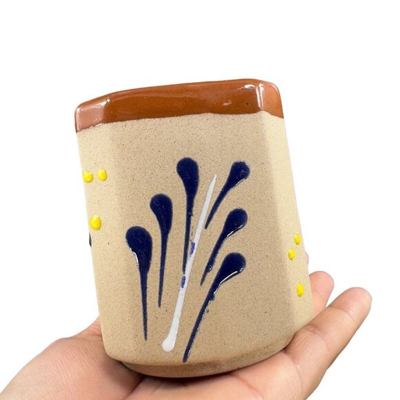 Hand Made Mexico Pottery Coffee Mug Cup Brown Textured Ceramic Hand Crafted Set - Picture 15 of 16